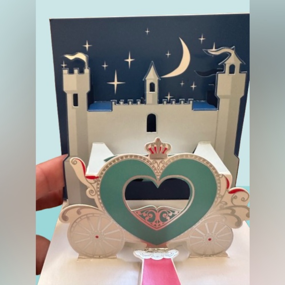 New Valentine's Day 3D Card PARALLEL LINES “Castle Wedding” with envelope.